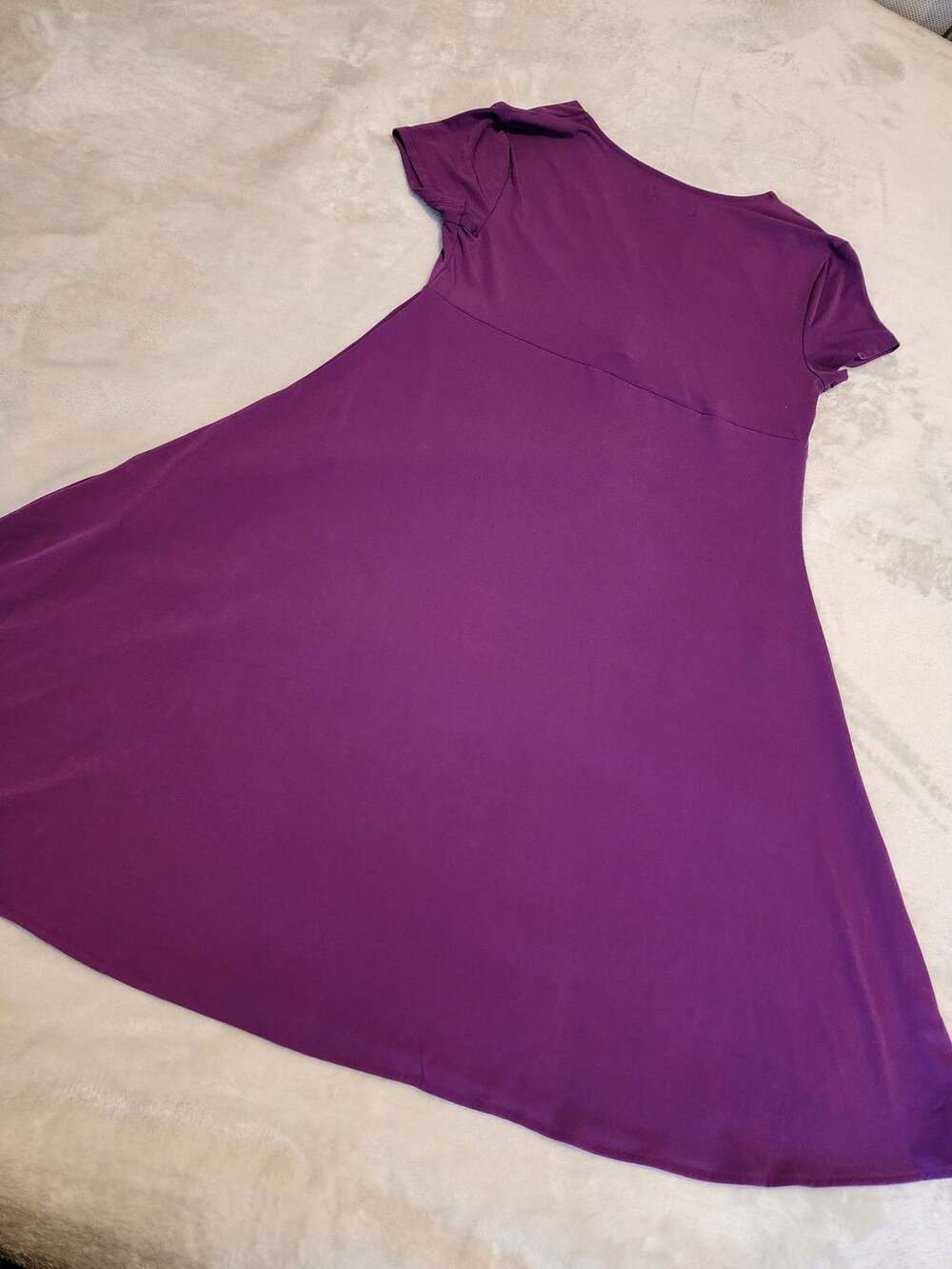 Jessica Purple Cap Sleeve V-Neck Dress Size 10 - Picture 5 of 9